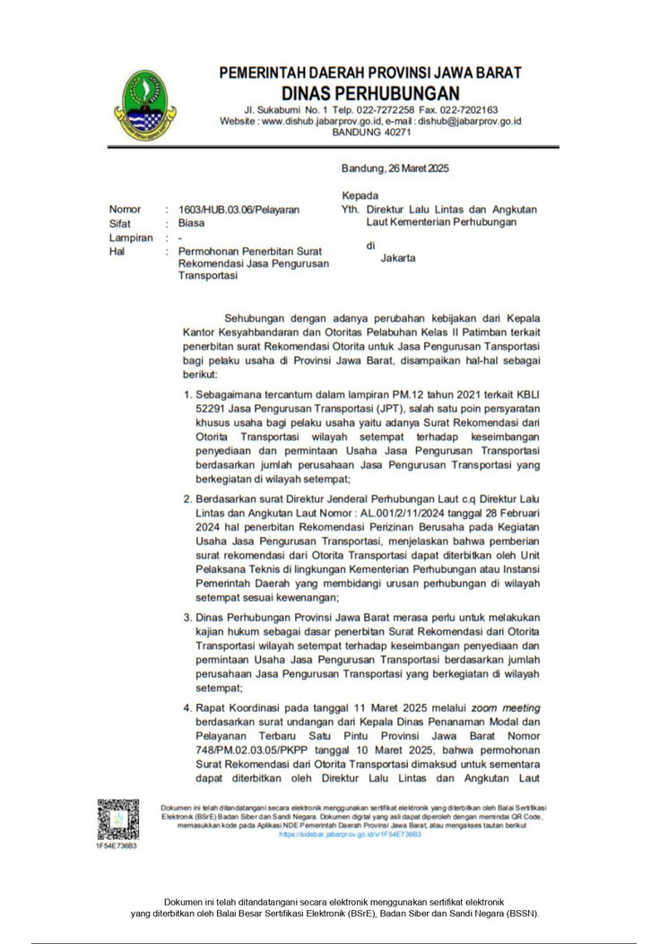 Surat-Rekomendasi-Dinas-Perhubungan Surat-Rekomendasi-Dinas-Perhubungan